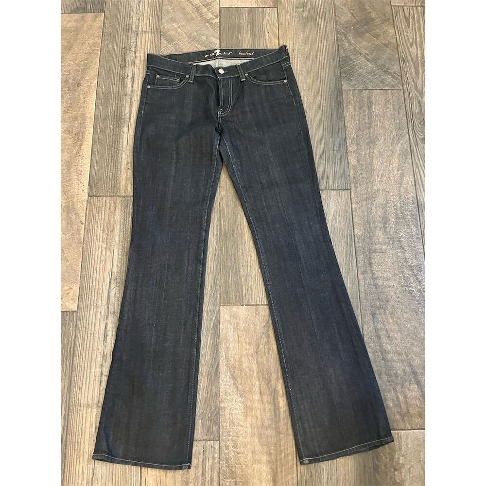 7 For All Mankind‎ Women's Bootcut Jeans Size 29 Blue Denim Floral Accents